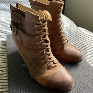 Leather ankle boots